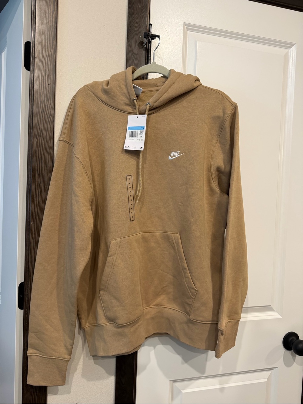 Nike Men's Crewneck Hoodie in Tan/Brown